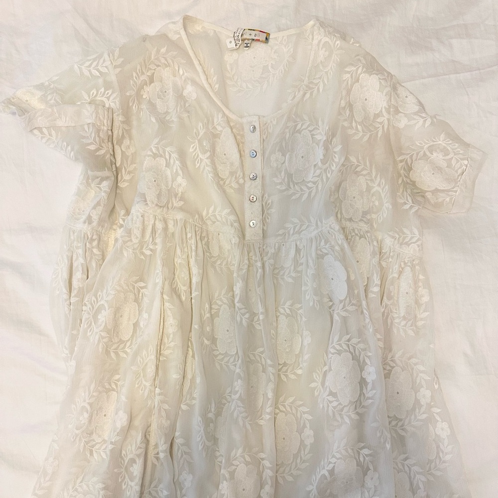 White Eyelet Dress from ANTHRO - Size Medium - Lined